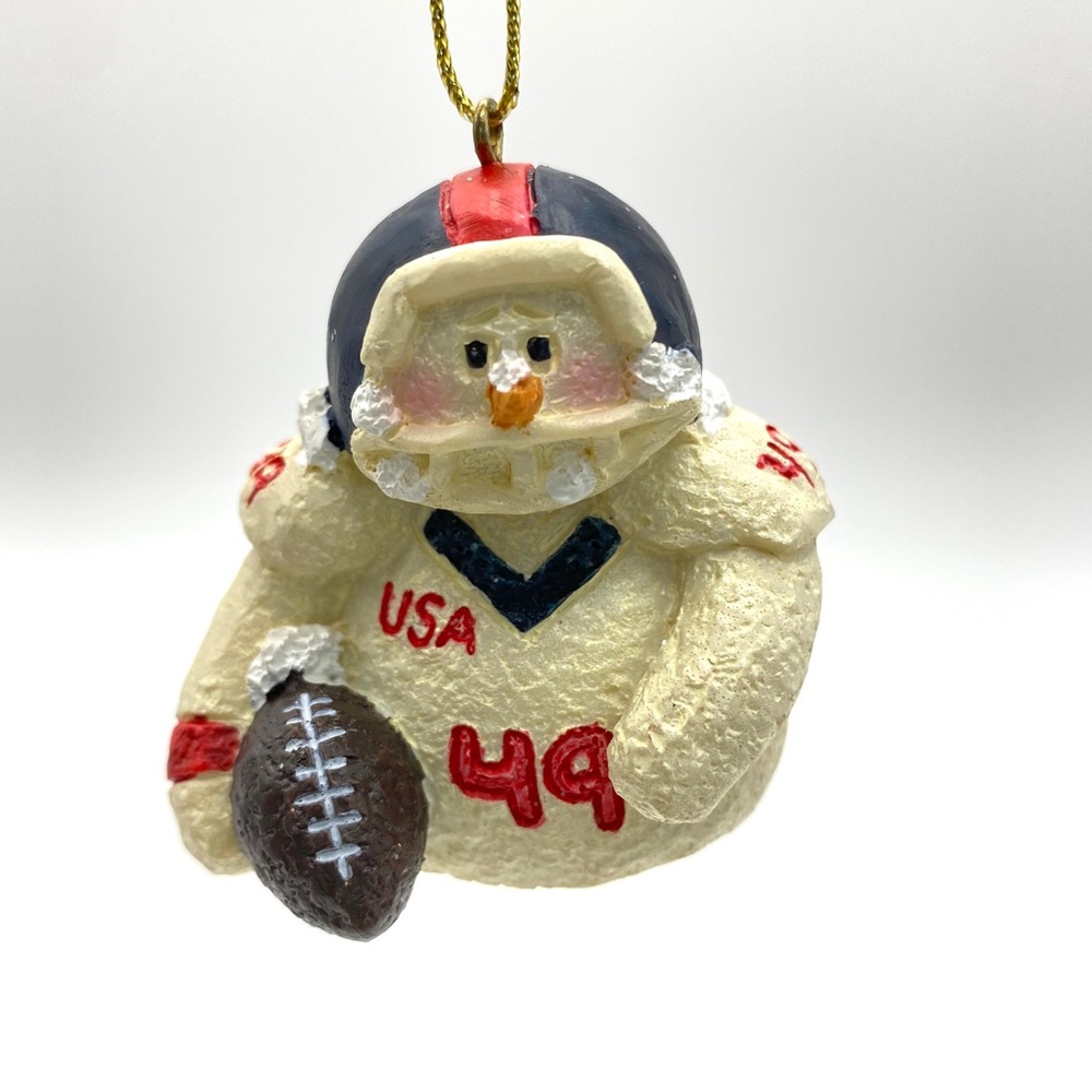 ENCORE Football Player Ornament Vintage NIB Christmas Holiday